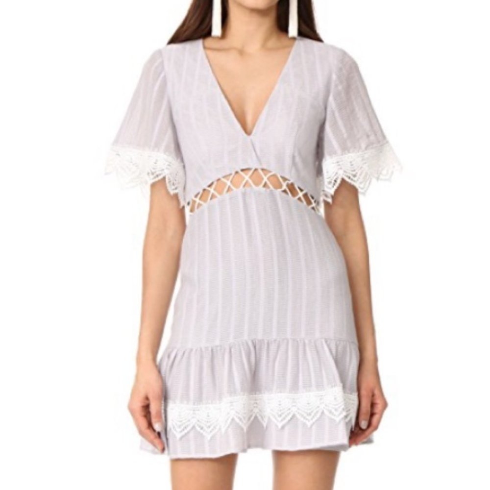 NWT La Maison Talulah Breeze Day Mini Dress with Cutouts & Lace